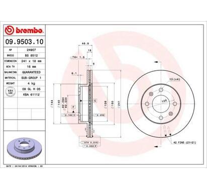 09.9503.10
BREMBO
Tarcza hamulcowa
