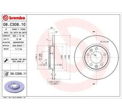 08.C308.11
BREMBO
Tarcza hamulcowa
