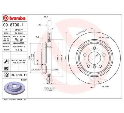 09.8700.11
BREMBO
Tarcza hamulcowa
