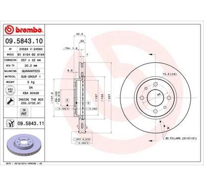 09.5843.11
BREMBO
Tarcza hamulcowa
