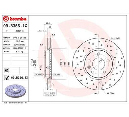 09.B356.1X
BREMBO
Tarcza hamulcowa
