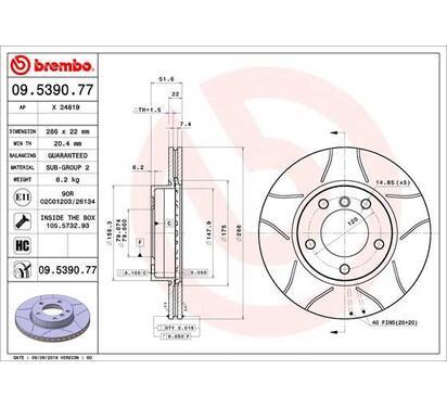 09.5390.77
BREMBO
Tarcza hamulcowa
