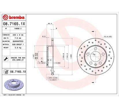 08.7165.1X
BREMBO
Tarcza hamulcowa
