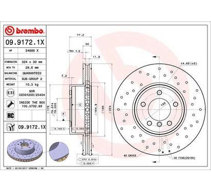 09.9172.1X
BREMBO
Tarcza hamulcowa
