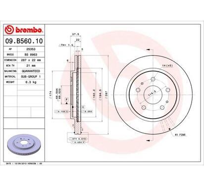 09.B560.10
BREMBO
Tarcza hamulcowa
