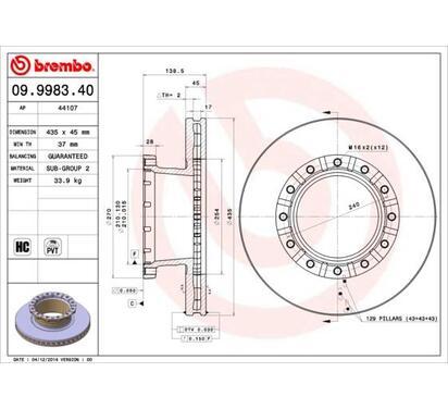 09.9983.40
BREMBO
Tarcza hamulcowa
