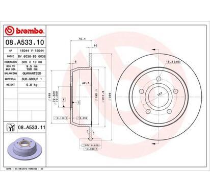 08.A533.11
BREMBO
Tarcza hamulcowa
