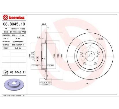 08.B045.11
BREMBO
Tarcza hamulcowa
