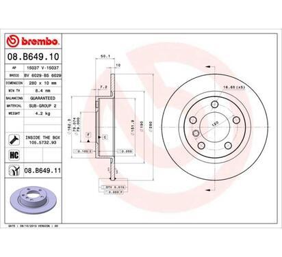 08.B649.11
BREMBO
Tarcza hamulcowa
