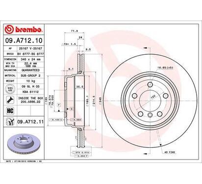 09.A712.11
BREMBO
Tarcza hamulcowa
