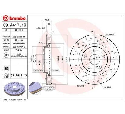 09.A417.1X
BREMBO
Tarcza hamulcowa
