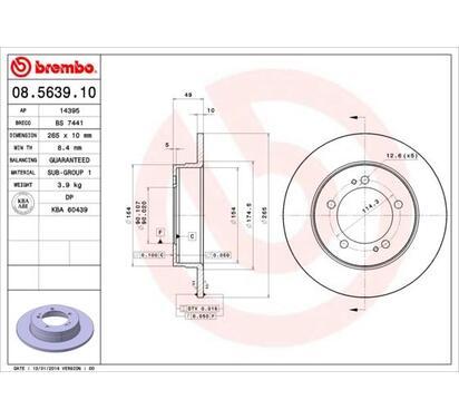 08.5639.10
BREMBO
Tarcza hamulcowa
