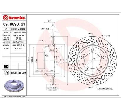 09.8890.21
BREMBO
Tarcza hamulcowa
