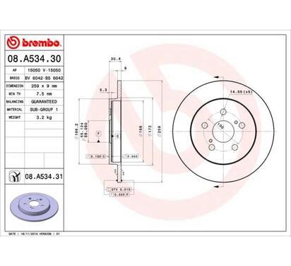 08.A534.31
BREMBO
Tarcza hamulcowa
