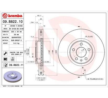 09.B822.11
BREMBO
Tarcza hamulcowa
