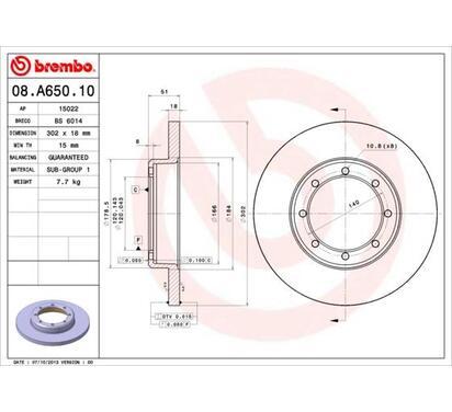 08.A650.10
BREMBO
Tarcza hamulcowa
