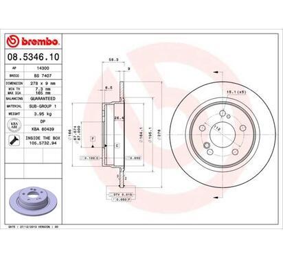 08.5346.10
BREMBO
Tarcza hamulcowa
