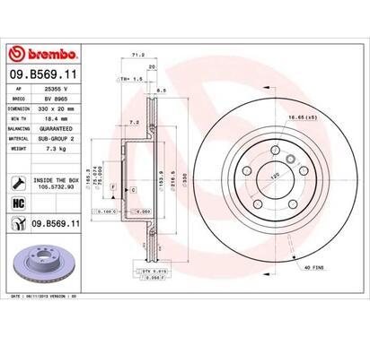 09.B569.11
BREMBO
Tarcza hamulcowa
