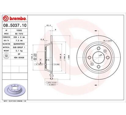 08.5037.10
BREMBO
Tarcza hamulcowa
