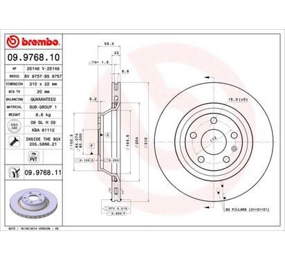 09.9768.11
BREMBO
Tarcza hamulcowa
