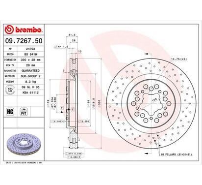 09.7267.50
BREMBO
Tarcza hamulcowa
