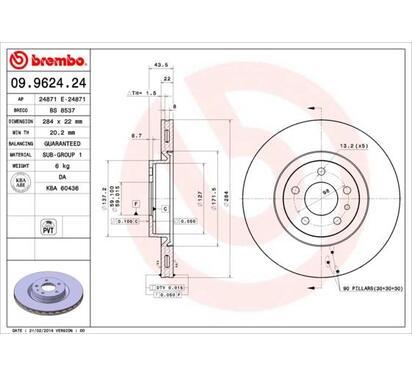 09.9624.24
BREMBO
Tarcza hamulcowa
