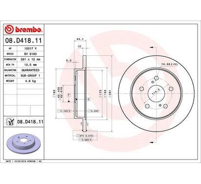 08.D418.11
BREMBO
Tarcza hamulcowa
