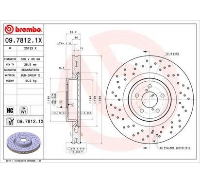 09.7812.1X
BREMBO
Tarcza hamulcowa
