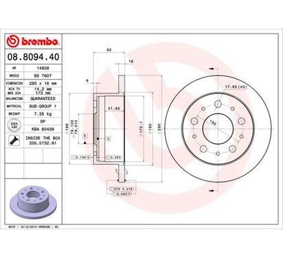 08.8094.40
BREMBO
Tarcza hamulcowa
