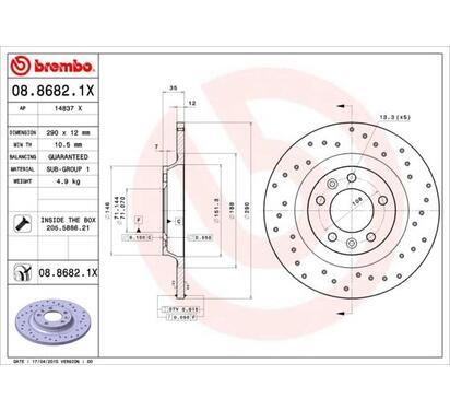 08.8682.1X
BREMBO
Tarcza hamulcowa
