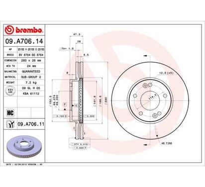 09.A706.11
BREMBO
Tarcza hamulcowa
