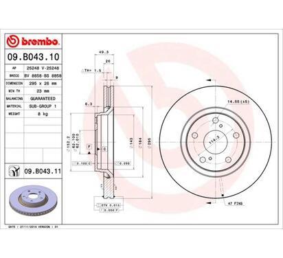 09.B043.11
BREMBO
Tarcza hamulcowa
