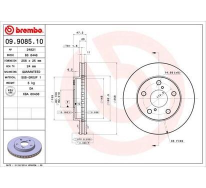 09.9085.10
BREMBO
Tarcza hamulcowa
