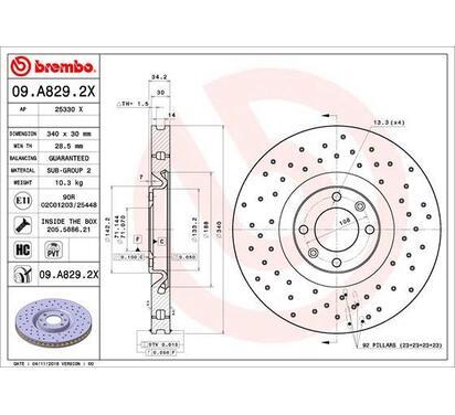 09.A829.2X
BREMBO
Tarcza hamulcowa
