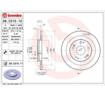 08.C310.11
BREMBO
Tarcza hamulcowa
