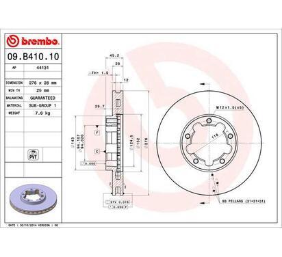 09.B410.10
BREMBO
Tarcza hamulcowa
