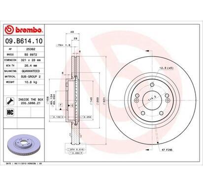 09.B614.10
BREMBO
Tarcza hamulcowa
