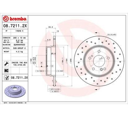 08.7211.2X
BREMBO
Tarcza hamulcowa
