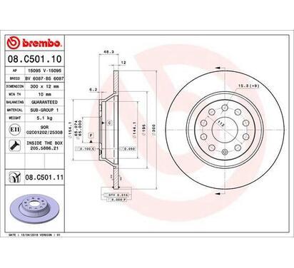 08.C501.11
BREMBO
Tarcza hamulcowa
