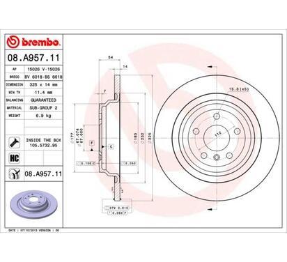 08.A957.11
BREMBO
Tarcza hamulcowa
