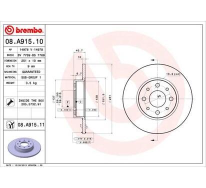 08.A915.11
BREMBO
Tarcza hamulcowa
