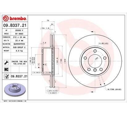 09.B337.21
BREMBO
Tarcza hamulcowa
