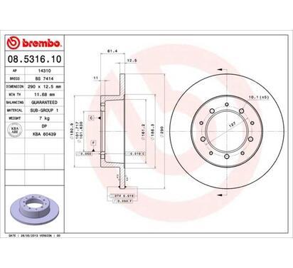 08.5316.10
BREMBO
Tarcza hamulcowa
