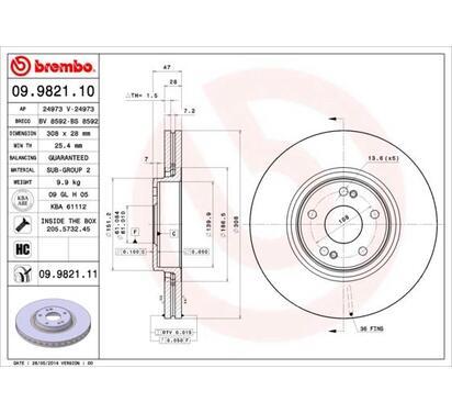 09.9821.11
BREMBO
Tarcza hamulcowa
