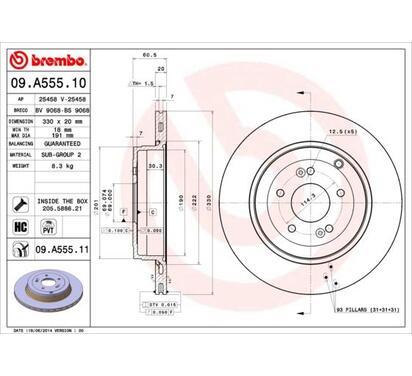 09.A555.11
BREMBO
Tarcza hamulcowa
