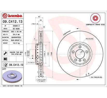 09.C412.13
BREMBO
Tarcza hamulcowa
