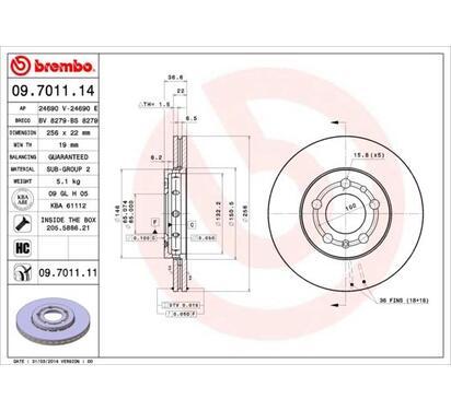 09.7011.14
BREMBO
Tarcza hamulcowa
