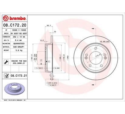 08.C172.21
BREMBO
Tarcza hamulcowa
