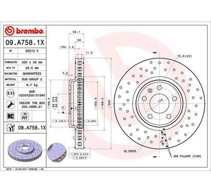 09.A758.1X
BREMBO
Tarcza hamulcowa
