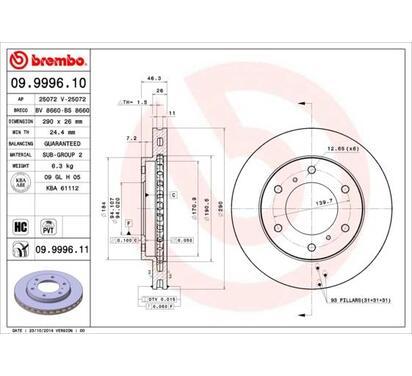 09.9996.11
BREMBO
Tarcza hamulcowa
